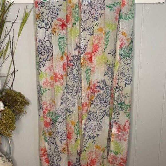 La Made Colorful Floral Chiffon Maxi Dress Sz Sm - Picture 4 of 10